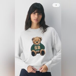 Aritzia Sunday Best White Teddy Graphic Crewneck Sweater